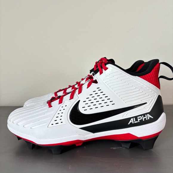 Nike Alpha Menace‎ Strong Men\'s Football Cleats White Red Black Sz 12 main image 7